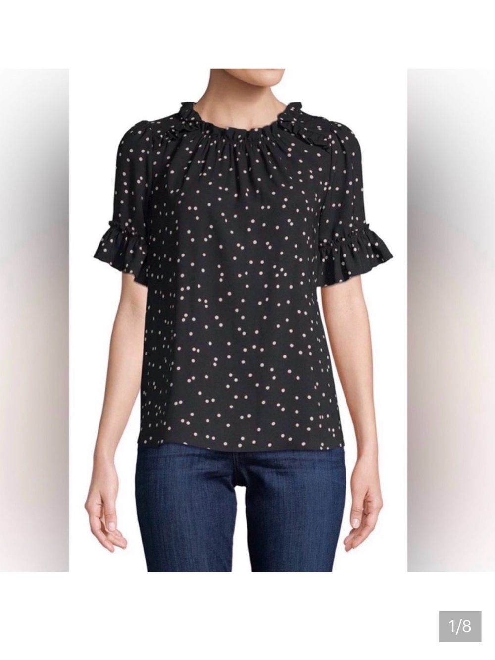 Kate Spade Scatter Dot Short Sleeve Blouse